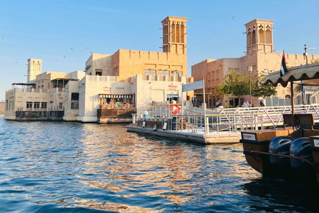 A view of Al Seef Heritage Village from the creek.